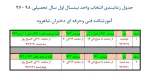 جدول زمانبندی انتخاب واحد نیمسال اول 97-98 2